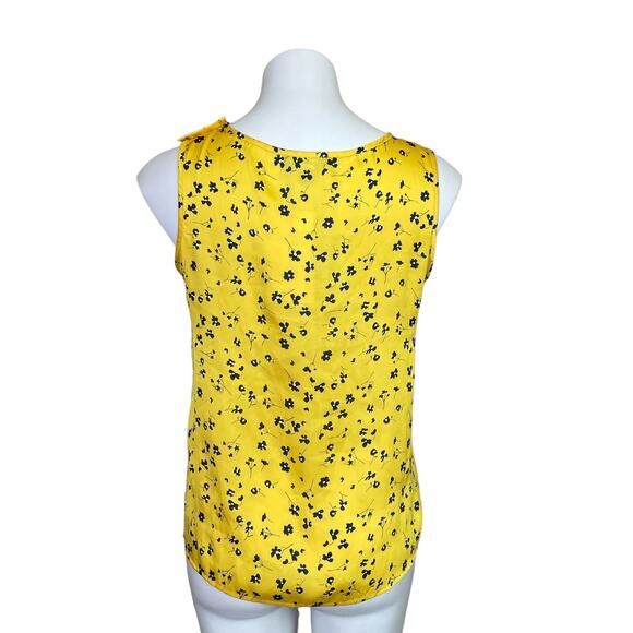 Banana Republic | Women's Yellow and Blue Silky Sleeveless Blouse | Size: XS - Picture 6 of 6